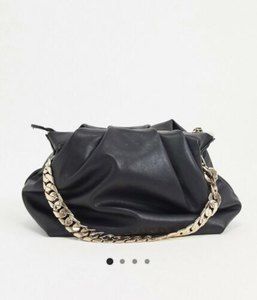 EUC Mango Black Purse with Gold Chain Strap ASOS $67